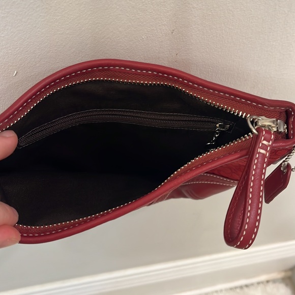 Red Coach Cross Body Purse - leather strap and accents - Picture 5 of 7